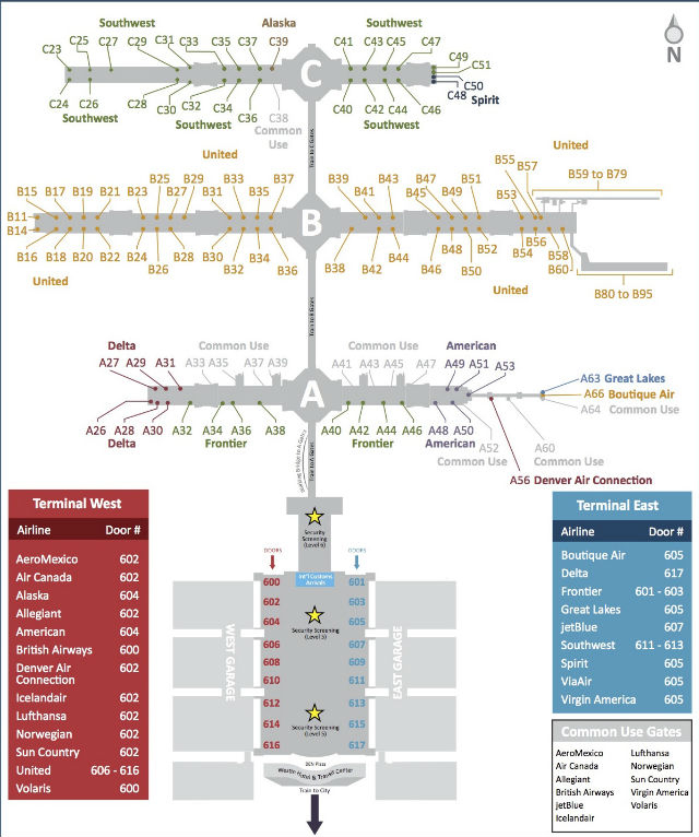 Denver Airport Map Southwest | Draw A Topographic Map